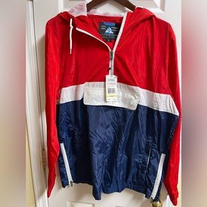 NWT Spire Outerwear Red White Blue Colorblock Windbreaker Jacket- Large